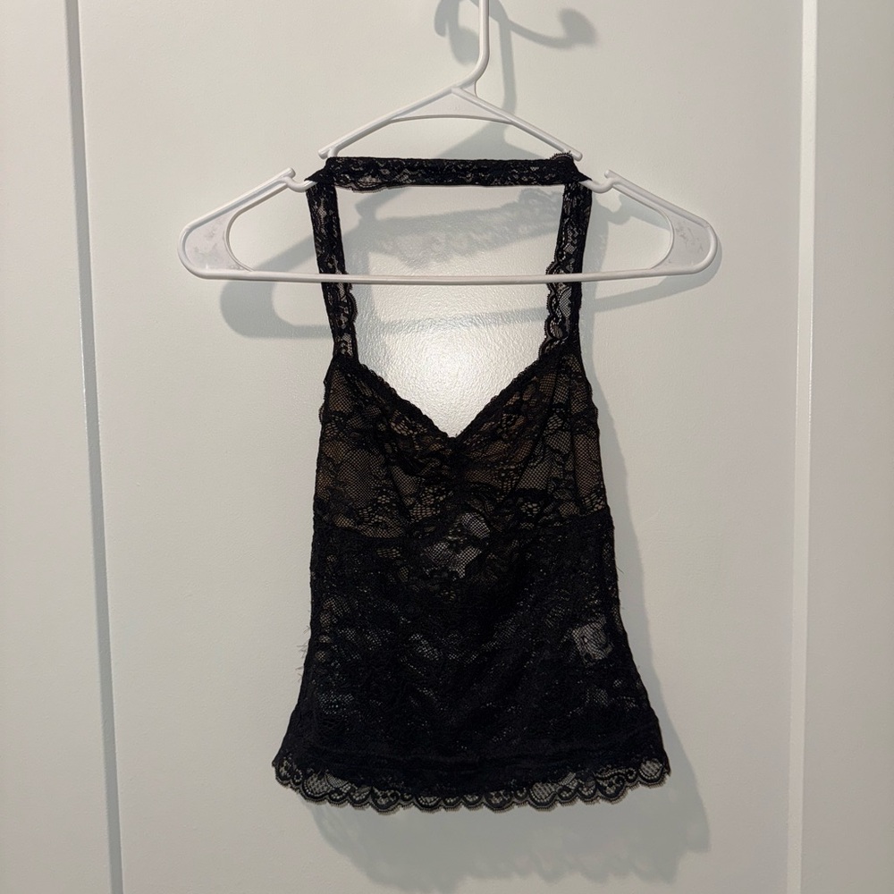 NWOT Princess Polly Fantasize Lace Halter Top Black - Picture 5 of 7